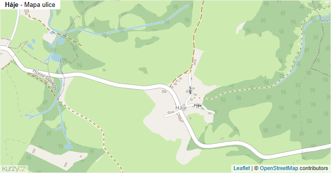 Háje - mapa ulice