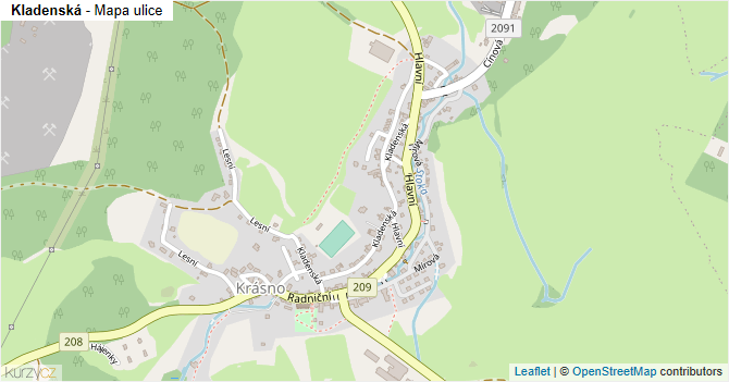 Kladenská - mapa ulice