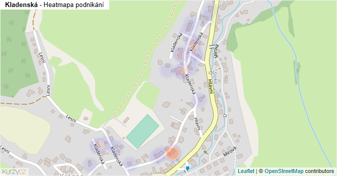 Kladenská - mapa podnikání