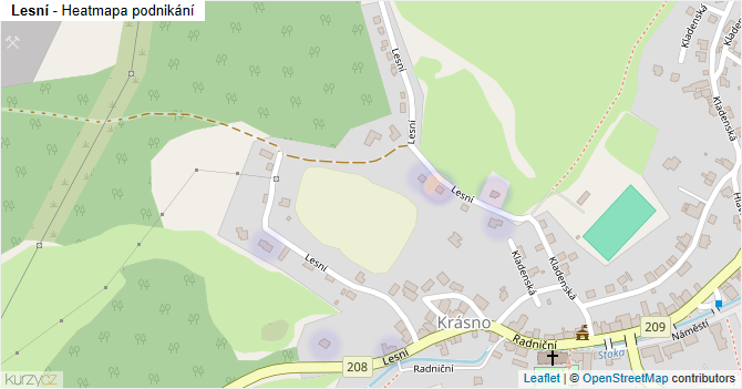 Lesní - mapa podnikání