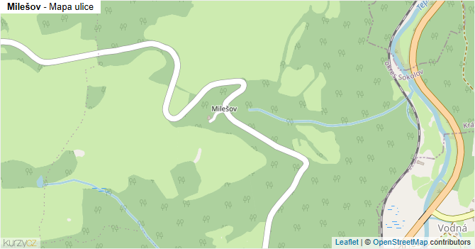 Milešov - mapa ulice
