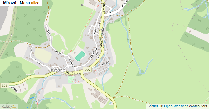 Mírová - mapa ulice