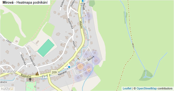 Mírová - mapa podnikání