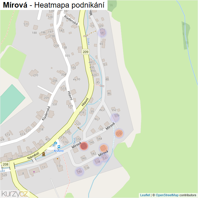 Mapa Mírová - Firmy v ulici.