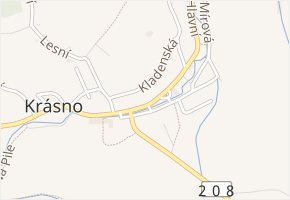 Náměstí v obci Krásno - mapa ulice