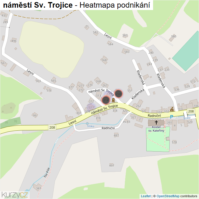 Mapa náměstí Sv. Trojice - Firmy v ulici.
