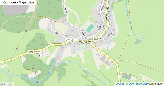 Radniční - mapa ulice