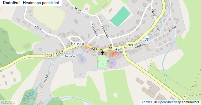 Radniční - mapa podnikání