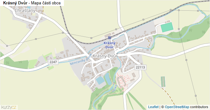 Krásný Dvůr - mapa části obce
