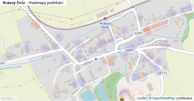 Krásný Dvůr - mapa podnikání