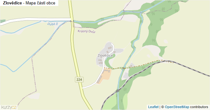 Zlovědice - mapa části obce