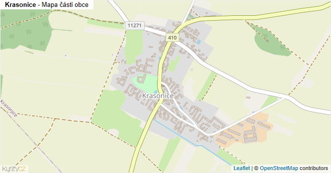 Krasonice - mapa části obce