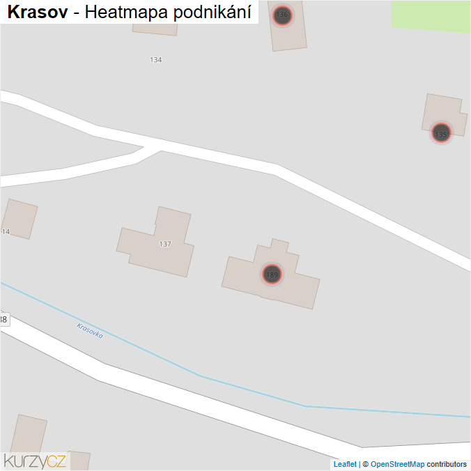 Mapa Krasov - Firmy v obci.