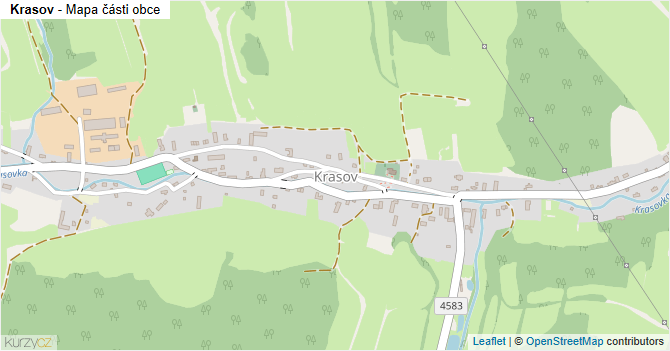 Krasov - mapa části obce