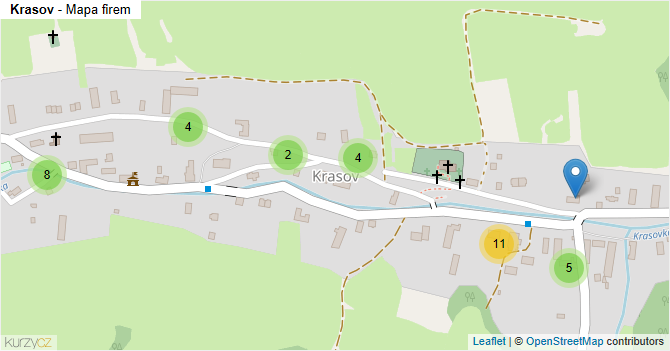 Krasov - mapa firem