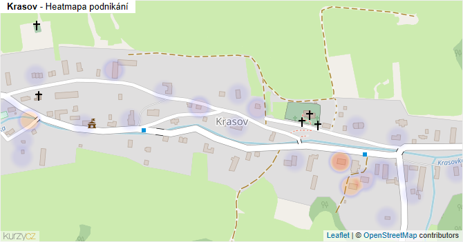 Krasov - mapa podnikání