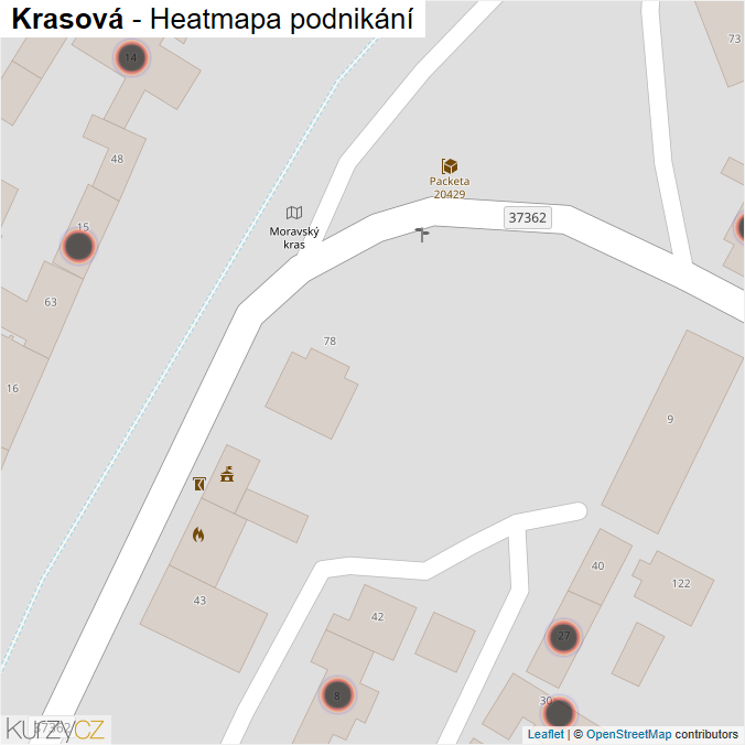 Mapa Krasová - Firmy v obci.