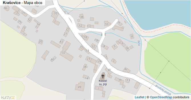 Krašovice - mapa obce