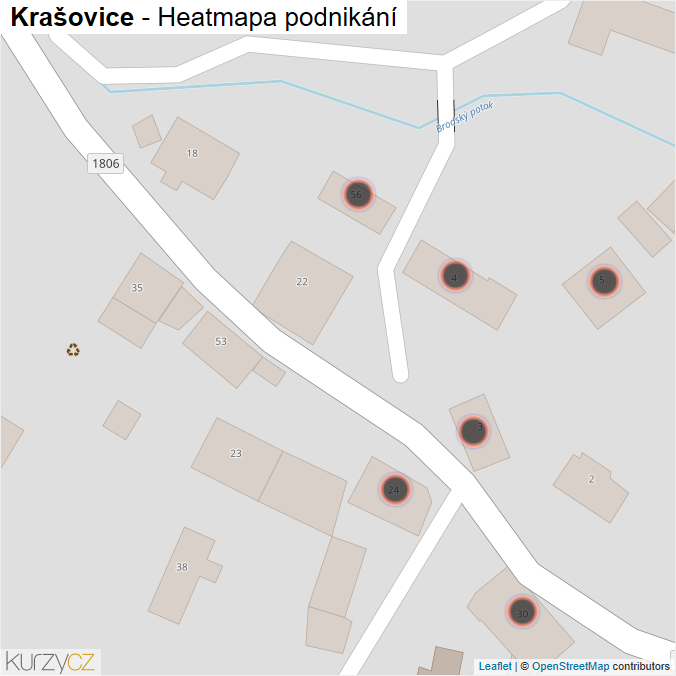 Mapa Krašovice - Firmy v obci.