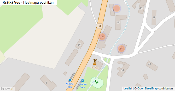 Krátká Ves - mapa podnikání