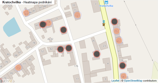 Kratochvilka - mapa podnikání