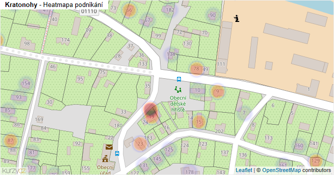 Kratonohy - mapa podnikání