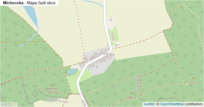 Michnovka - mapa části obce