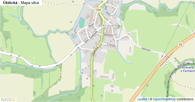 Úštěcká - mapa ulice