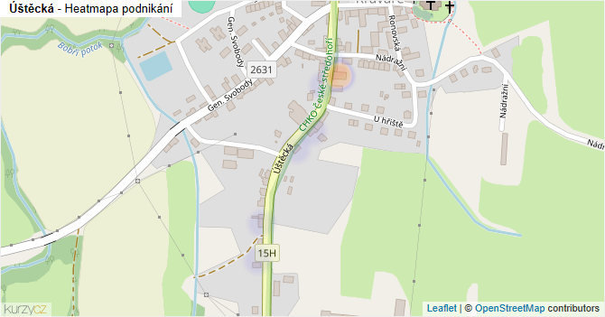 Úštěcká - mapa podnikání