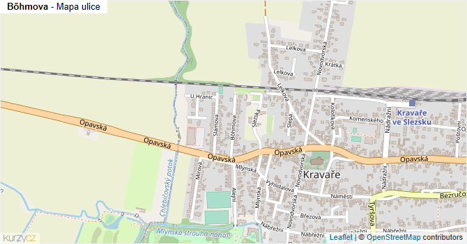 Bőhmova - mapa ulice