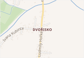 Dvořisko v obci Kravaře - mapa části obce