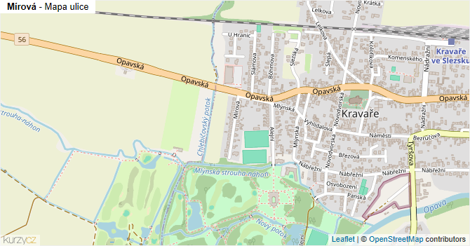 Mírová - mapa ulice