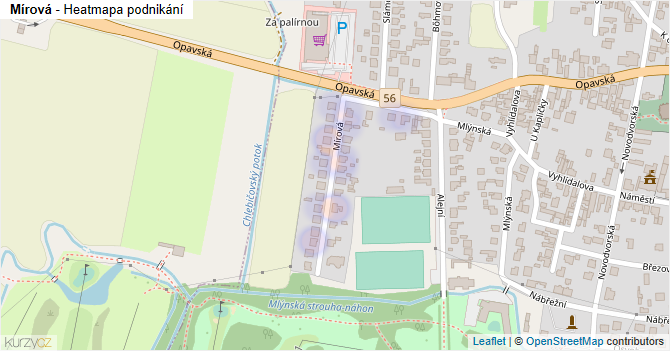 Mírová - mapa podnikání