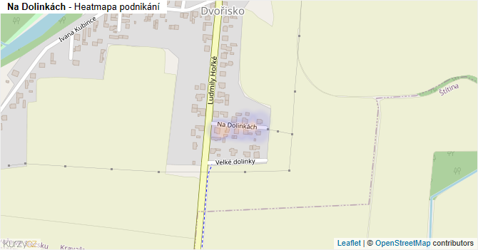 Na Dolinkách - mapa podnikání