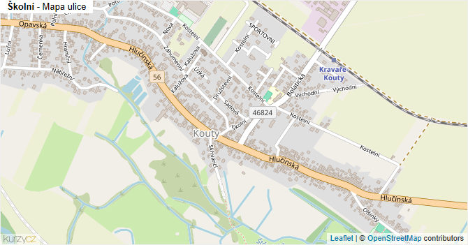 Školní - mapa ulice