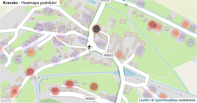 Kravsko - mapa podnikání