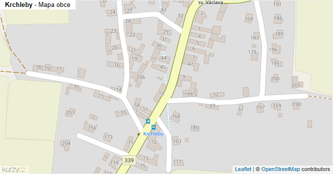 Krchleby - mapa obce