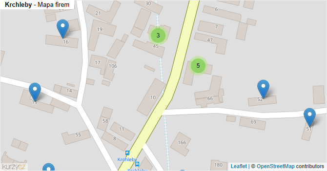 Krchleby - mapa firem