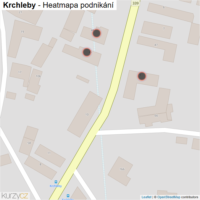 Mapa Krchleby - Firmy v obci.