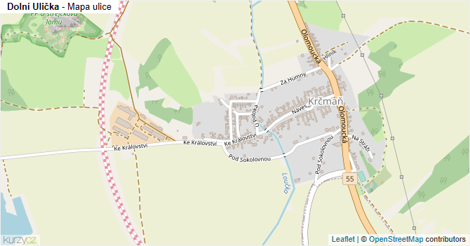 Dolní Ulička - mapa ulice