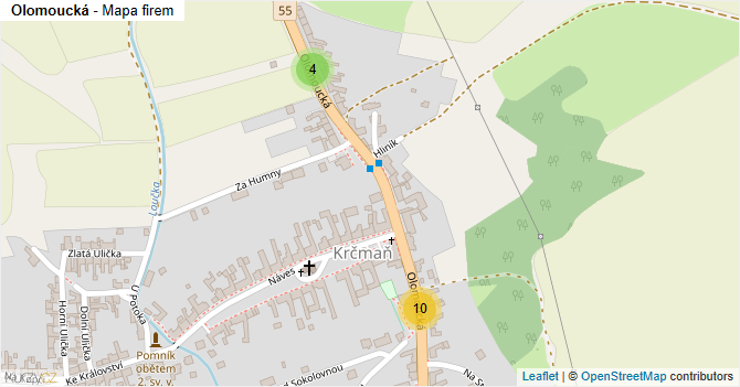 Olomoucká - mapa firem