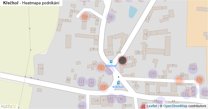 Křečhoř - mapa podnikání