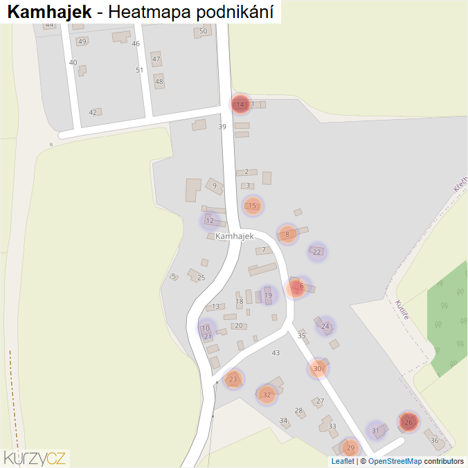 Mapa Kamhajek - Firmy v části obce.