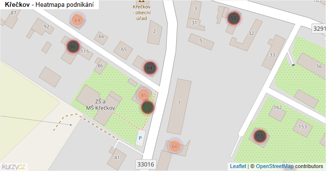 Křečkov - mapa podnikání
