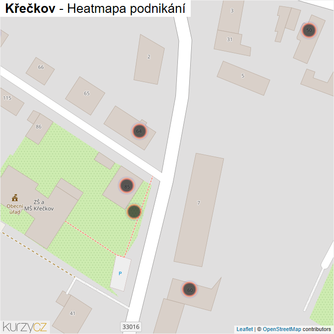 Mapa Křečkov - Firmy v obci.