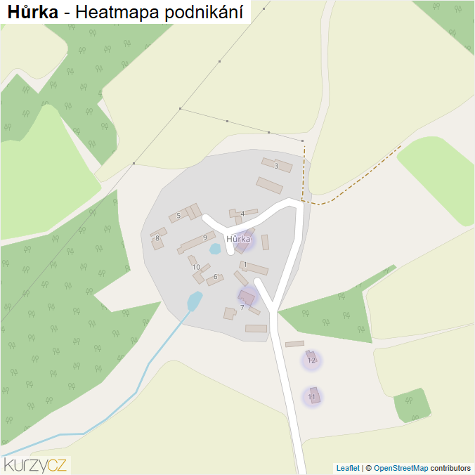 Mapa Hůrka - Firmy v části obce.