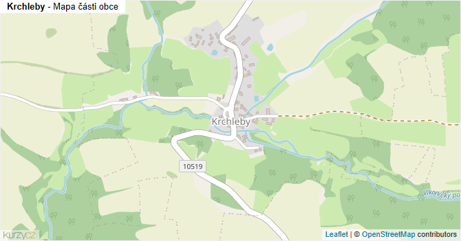 Krchleby - mapa části obce