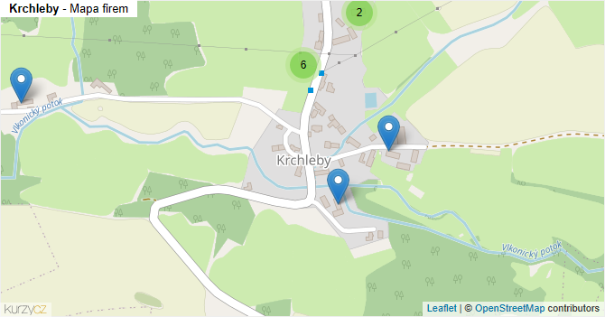 Krchleby - mapa firem