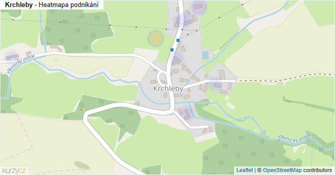 Krchleby - mapa podnikání