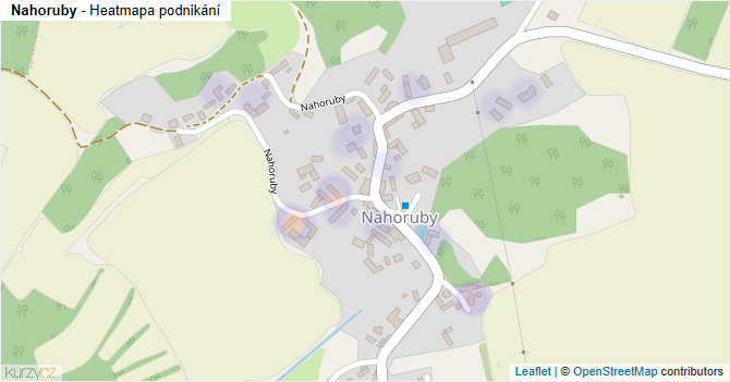 Nahoruby - mapa podnikání